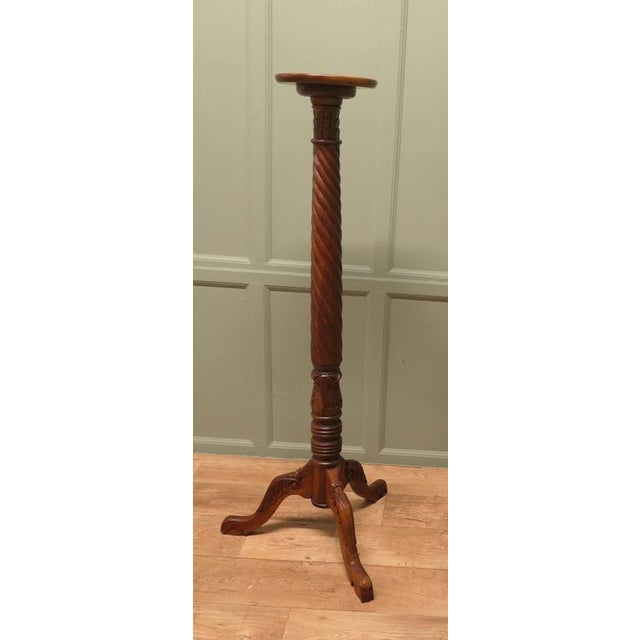 Tall Carved Wood Torcheres, Set of 2 For Sale - Image 4 of 7