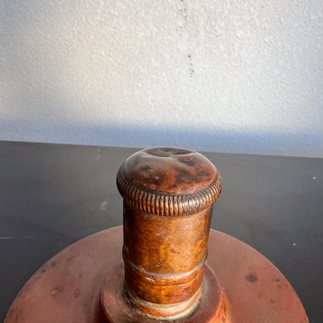 Copper 1904 Antique Manning Bowman Patinated Copper Brass Oil Lamp For Sale - Image 8 of 10