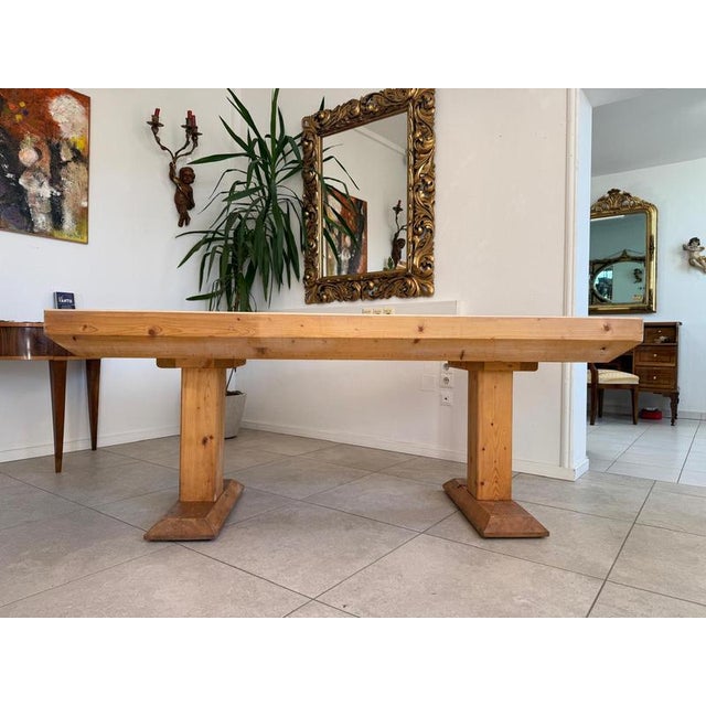 Rustic G2286 Farmhouse Table in Natural Wood, 1970s For Sale - Image 3 of 13