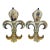 Antique Large Pair of French Hb Quimper Fleur De Lys Vases For Sale