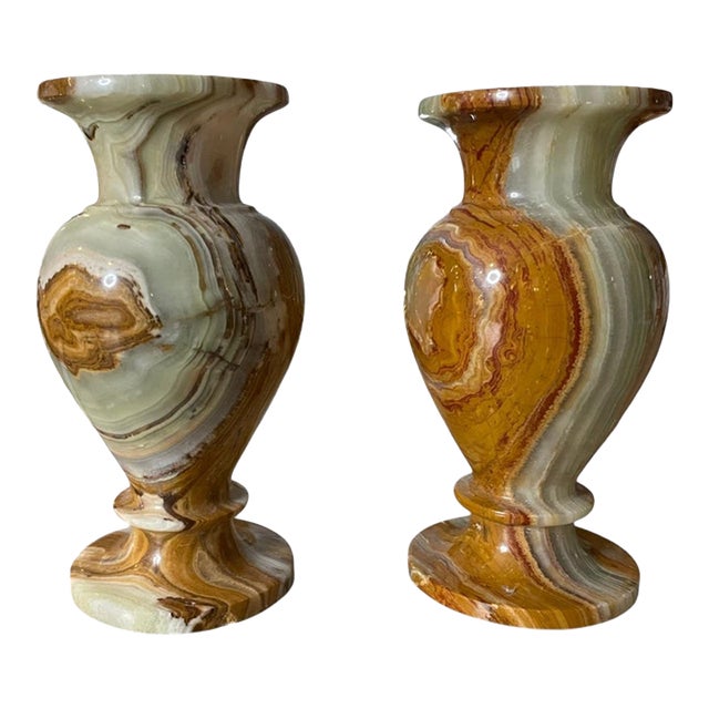 Onyx Stone Vases, a Pair | Chairish