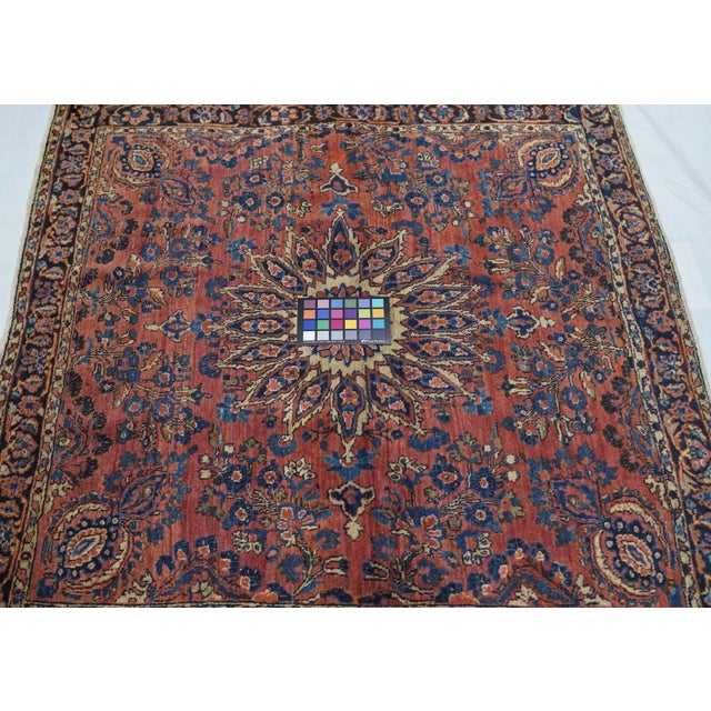 Antique Sarouk Rug 3'8'' x 4'1'' For Sale In New York - Image 6 of 8