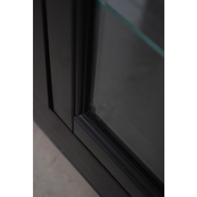 Ebonized Black Chinoiserie Style Curio Display Cabinet For Sale - Image 12 of 15