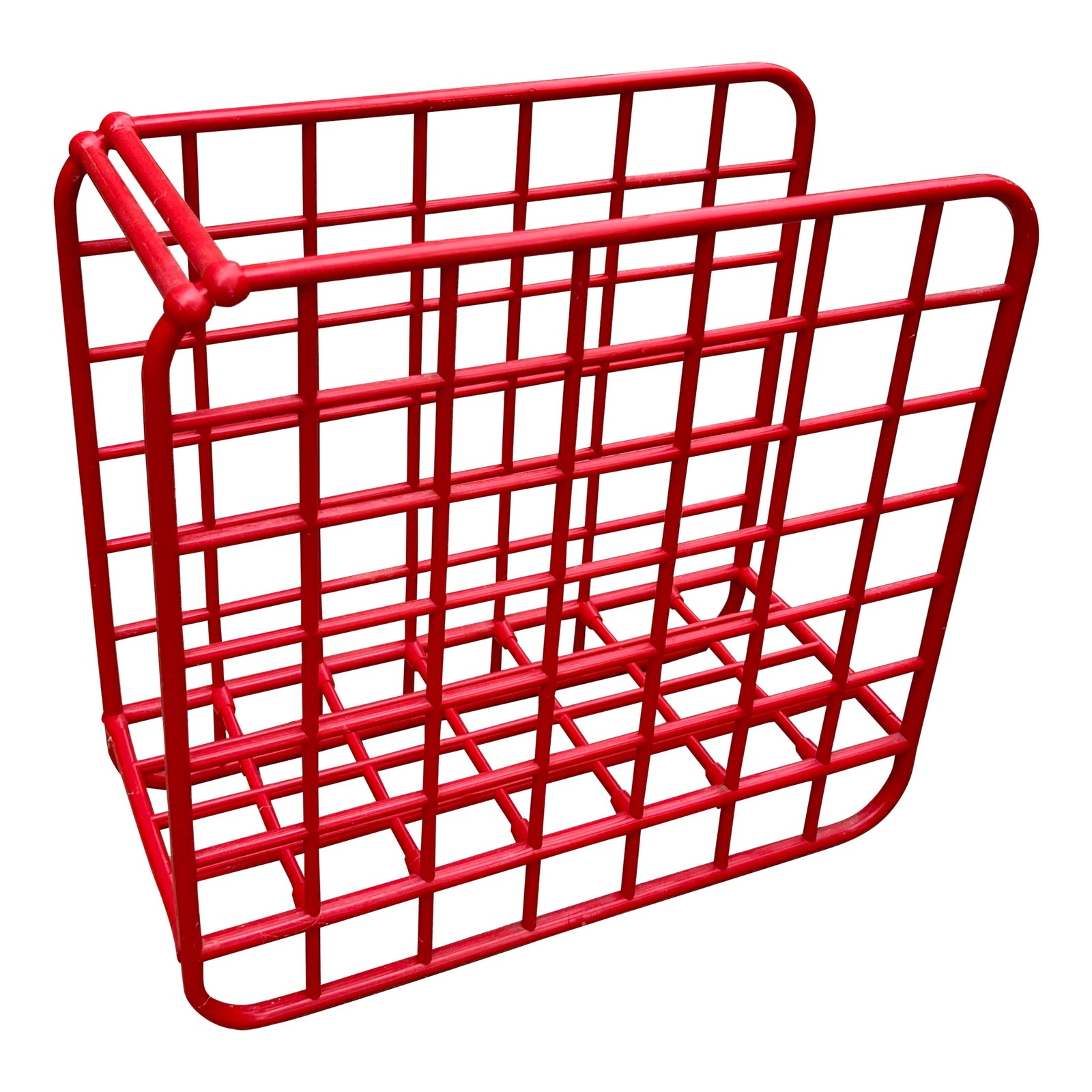 1982 Vintage Yaffa Red Plastic Grid Record Magazine Rack Holder ...