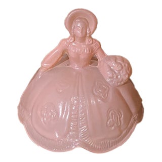 Vintage Southern Belle Glass Lamp With Shade For Sale