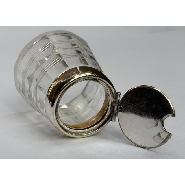 A Vintage Glass Mustard Pot With Lid For Sale - Image 16 of 18