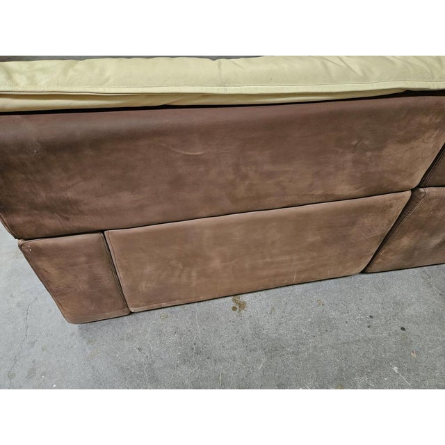 Italian Modular Corner Sofa in Leather and Suede, 1970s, Set of 4 For Sale - Image 16 of 18