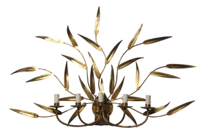Large Leaf Sconce in Gilt Metal from Ferro Art, 1970s