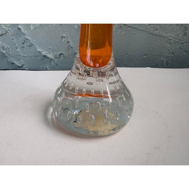 Glass 1960s Swedish Åseda Glasbruk Orange Art Glass Bud Vase, Attributed to Bo Borgström For Sale - Image 7 of 11