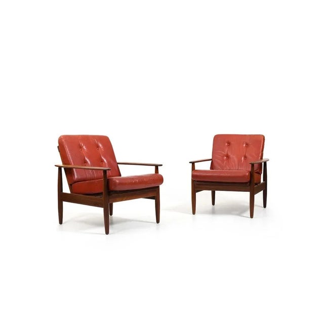 Danish Teak Easy Chairs with Leather Seats, 1960s, Set of 2 For Sale - Image 13 of 13