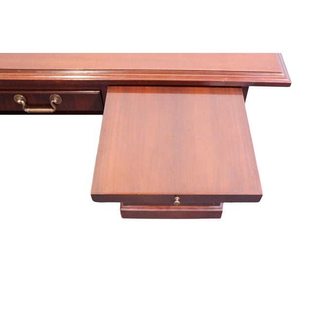 Wood Kimball Furniture Solid Mahogany Traditional Style 72" Executive Office Desk For Sale - Image 7 of 13