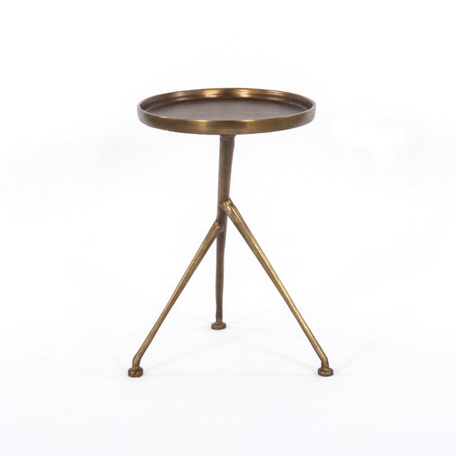 Four Hands Schmidt Accent Table - Raw Antique Brass For Sale In Austin - Image 6 of 12