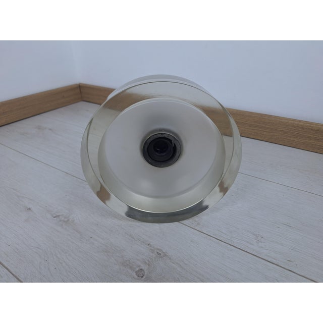 1960s Vintage Ceiling Light with Clear Disc by Flavio Poli for Seguso Murano, 1960s For Sale - Image 5 of 7