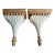Vintage White Gold Fluted Elegant Wall Shelf Brackets- A Pair For Sale