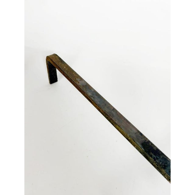 Brass and Cast Iron Andirons, France, 1970s, Set of 2 For Sale - Image 8 of 11