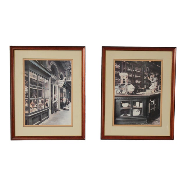 Vintage Pair of Framed Prints, New Orleans Pharmacy Museum For Sale