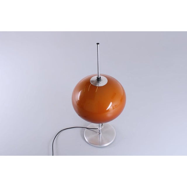 Metal Amber Adjustable Mushroom Table Lamp from Guzzini, 1970s For Sale - Image 7 of 17