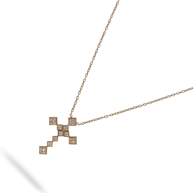 Eternal Grace Diamond Cross Gold Necklace For Sale In Miami - Image 6 of 7