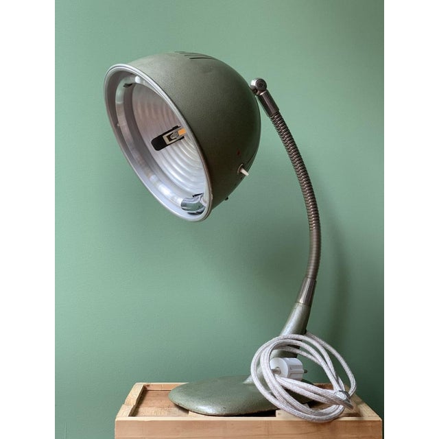 Metal Belmag Green Adjustable Table Lamp, Switzerland, 1950s For Sale - Image 7 of 16