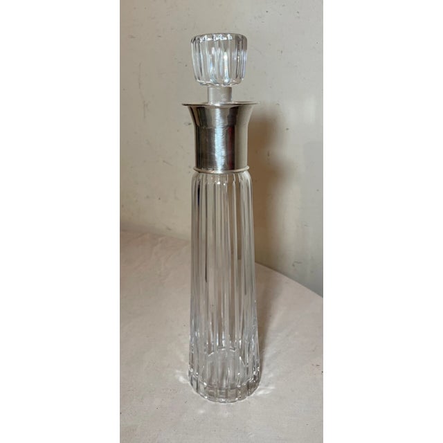 1960s Tall Vintage Mid Century Modern Sterling Silver Crystal Glass Atlantis Decanter For Sale - Image 5 of 10