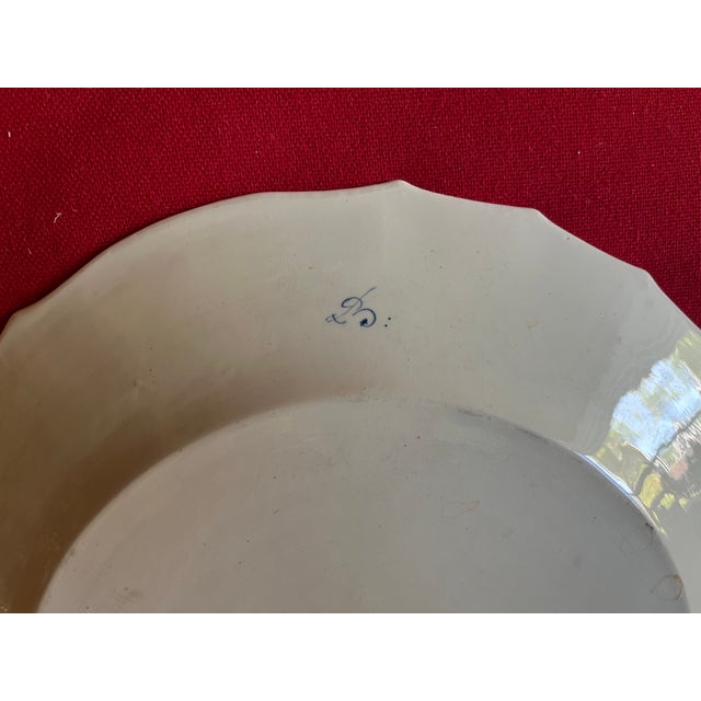 Late 18th Century Large Antique 18th Century French Porcelain Round Charger Platter in Chantilly Blue Sprig For Sale - Image 5 of 14
