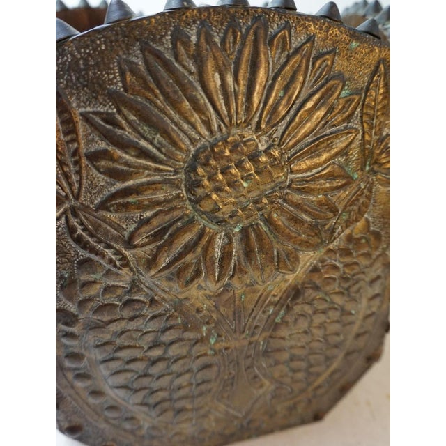 Gold Art Nouveau Planter or Jardinier in Hardinated Brass and Copper, 1900s For Sale - Image 8 of 15