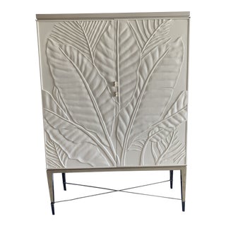 Art Deco Caracole Palms Up! Bar Cabinet For Sale