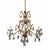 French Gilded Bronze and Crystal 3-Light Chandelier For Sale - Image 3 of 5