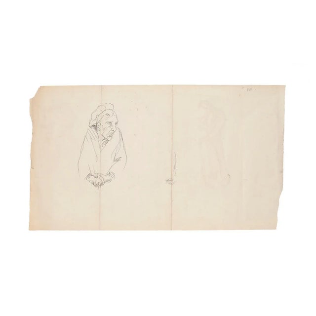 Figures is an original drawing in pencil on paper, realized by an Anonymous artist of the XX century. Sheet dimension:...