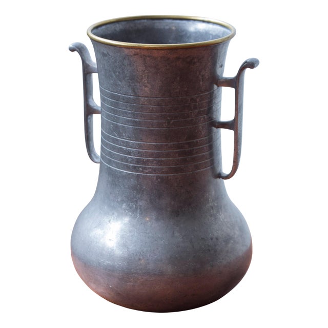 Pewter Vase by GAB, 1931 For Sale