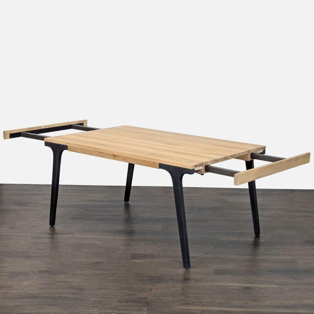 Modern Crate & Barrel Lakin Expandable Dining Table For Sale - Image 3 of 7