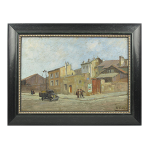 Street View in France, Oil on Canvas Painting by Renzo Gori