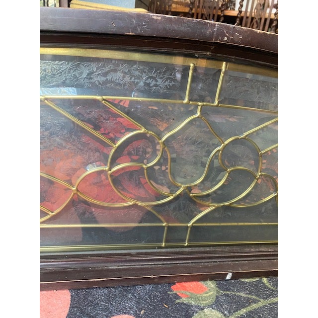 Glass Antique Leaded Glass Door Topper From Historic Hudson Valley New York Home For Sale - Image 7 of 8