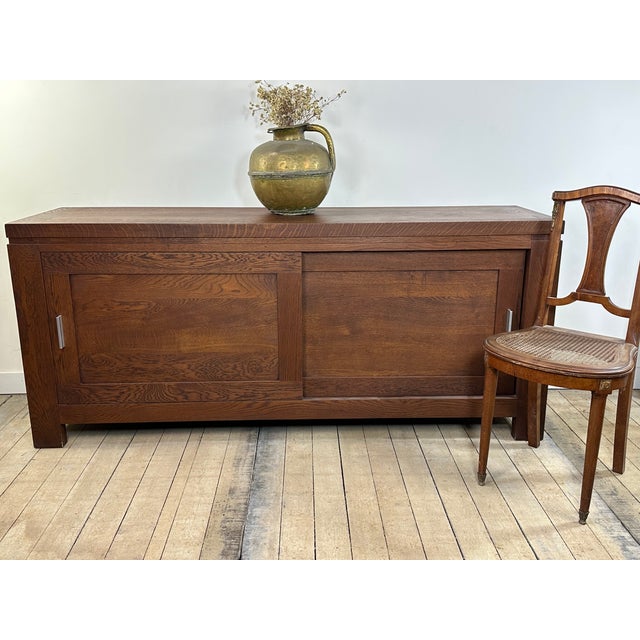 Brutalist Sideboard in Oak, 1990s For Sale - Image 9 of 14