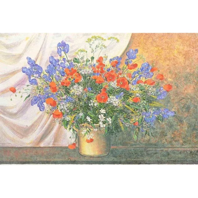 Wildflowers is a modern artwork realized by Franco Bocchi in the 1980s. Mixed colored screen print. Hand signed on the...