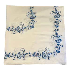 Vintage Hand Embroidered Bridge Tablecloth