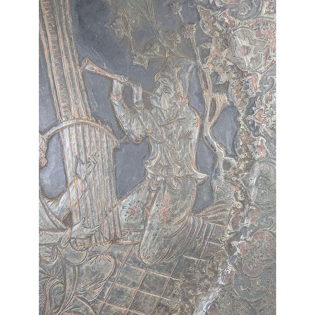 19th Century 19th Century Indo-Persian Qajar Engraved Copper Musical Wall Charger For Sale - Image 5 of 12