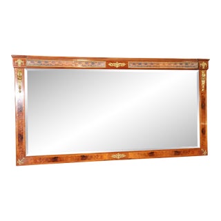 French Walnut Satinwood Inlaid Bronze Mounted Buffet Mirror For Sale