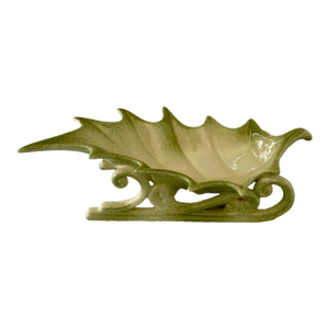 Vintage Ceramic Holly Leaf Sleigh