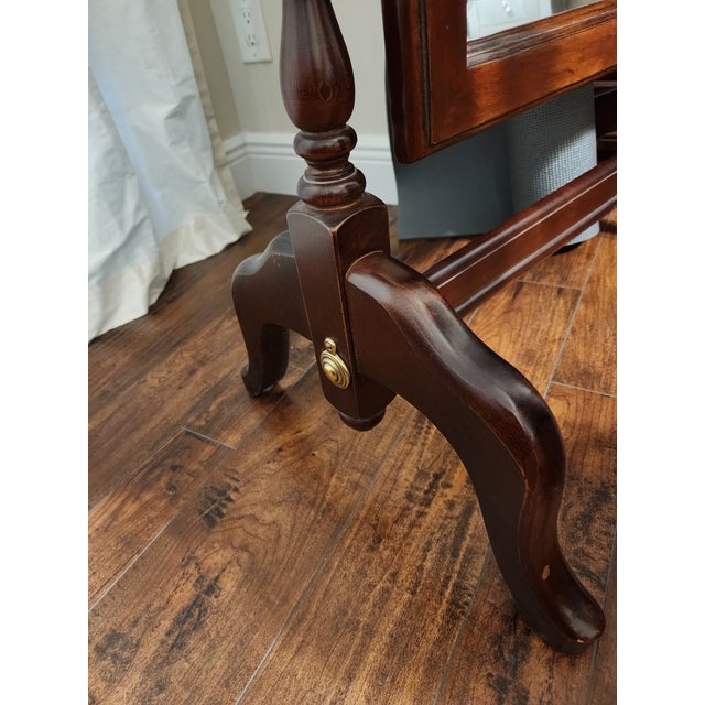 1990s Cheval Mirror Cherry or Mahogony Wood American Drew For Sale - Image 4 of 4