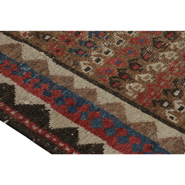 Antique Persian Rug in Brown With Colorful Geometric Patterns, From Rug & Kilim For Sale In New York - Image 6 of 7