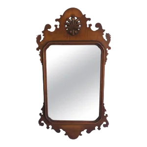 Rococo Chippendale Maple Wood Wall Mirror, Pair Available