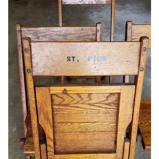 1930s Vintage Snyder Church Folding Chairs - Set of 4 For Sale - Image 5 of 10