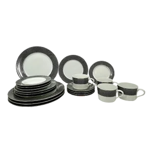 Vintage Porcelain Block Spal Portugal 20 Piece Dinnerware Set for 4