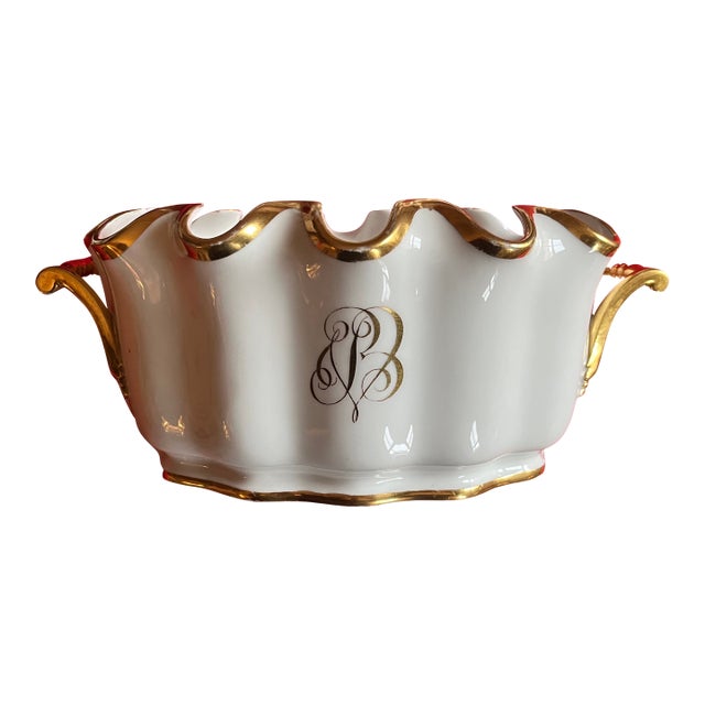 Antique Early 19th Century French Empire Paris Porcelain Monteith or Cachepot For Sale