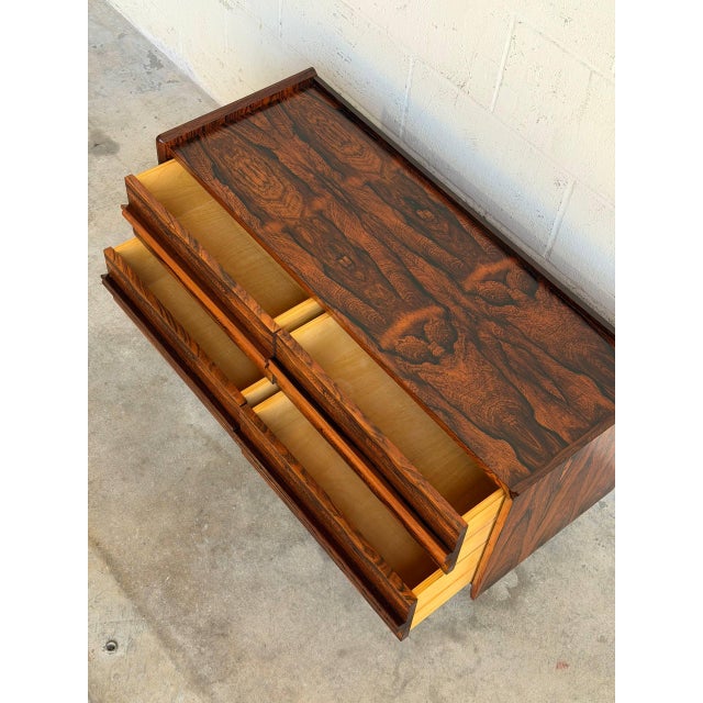 Rosewood Four Drawer Dresser Chest Low Storage Bagn Møbelindustri Bruksbo Norway 1960s For Sale - Image 4 of 10