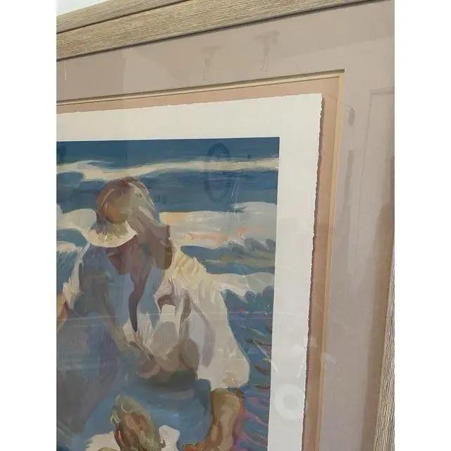 Antique White Late 20th Century Five Foot Framed Coastal Wall Art For Sale - Image 8 of 9