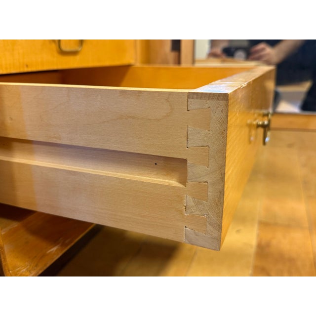 Mid 20th Century Silvio Cavatorta Italian Birch Wood Wardrobe With Three Sections For Sale - Image 10 of 12