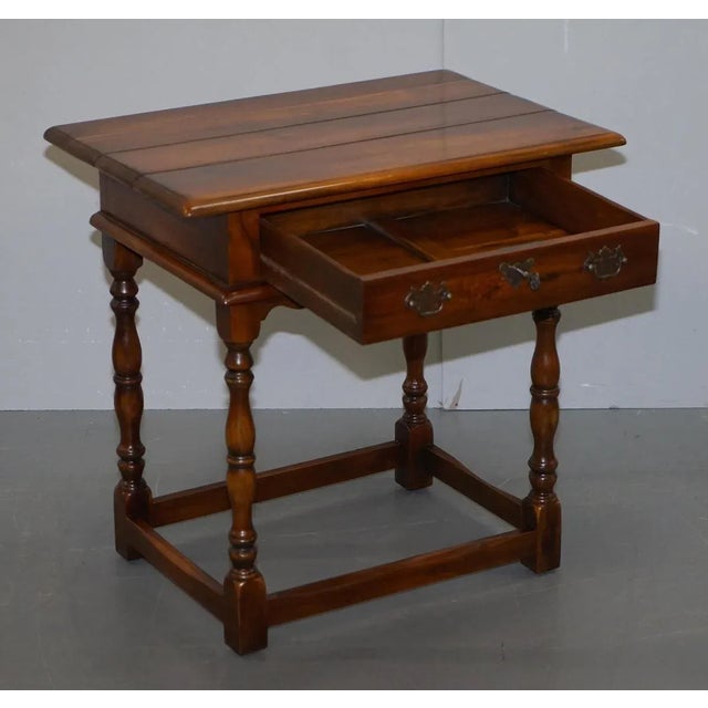 Large Hardwood Side Table with Single Drawer Campaign from Theodore Alexander For Sale - Image 16 of 18