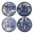 Vintage Spode Blue Room Victorian Christmas Plates - Set of 4 For Sale